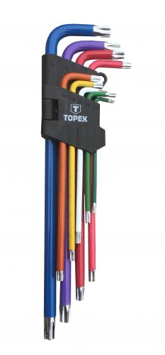 Torx kulcs készlet 9 részes színes - Topex