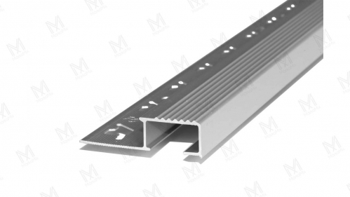 Szögletes alumínium lépcsőprofil barázdált 10mm/2,70m eloxált ezüst színben - MárkaMix