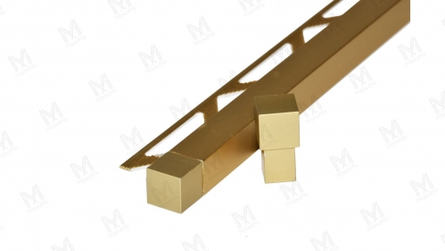 Aluminium Q négyzet 10mm profilhoz sarok elem arany színben - MárkaMix