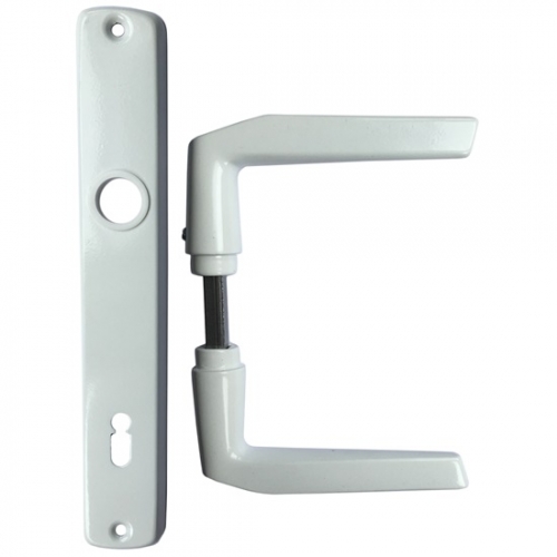 SB ajtókilincs 410 + ajtócím 90mm kulcslyukas fehér porszórt - JKH