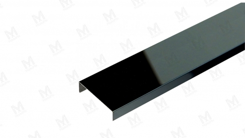 Listello bordűr profil 30x8mm magasfényű fekete rozsdamentes V2A - MárkaMix