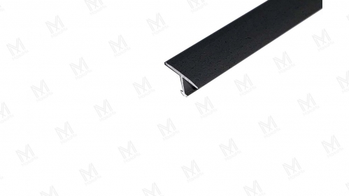 Alumínium T profil 14mm 2,7m matt kőhatású porszort, fekete-szürke - MárkaMix
