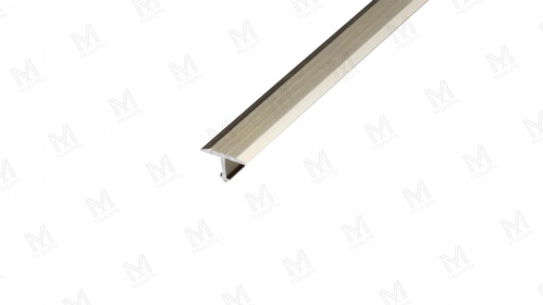 Szálcsiszolt alumínium T profil 14mm/2,70 m, eloxált titán színben - MárkaMix
